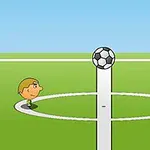 Két rajzfilmfigura áll egy focilabda mellett egy futballpálya közepén