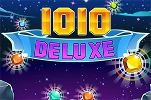 „1010 DELUXE” felirat színes ékszerekkel és csillagos háttérrel