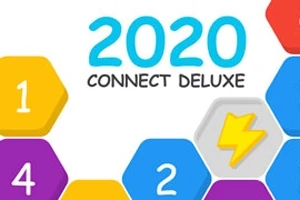 Színes hatszög alakú elemek számokkal és villám ikonnal, középen a 2020 CONNECT DELUXE szöveg