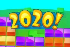 A kép élénk színű, képernyőn megjelenő blokkokat és a „2020!