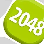 Zöld háttéren fehér 2048 felirat egy lekerekített négyzetben