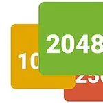 Színes négyzetek egymásra helyezve, középen a 2048 felirattal