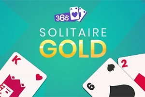 Kártyalapok piros királlyal és fekete kettes számmal, zöld háttér előtt, 365 Solitaire Gold felirattal