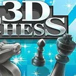 Háttérben kék csillogás, előtérben sakktáblán lovas figura, gyalog és király, fölöttük nagy 3D Chess felirat