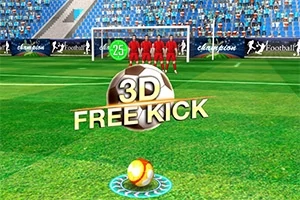 Focipályán 3D szabadrúgás felirattal ellátott futball-labda, háttérben sorfal és kapu
