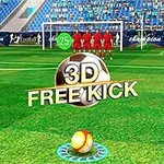 Focipályán 3D szabadrúgás felirattal ellátott futball-labda, háttérben sorfal és kapu