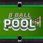 Zöld biliárdasztal felett „8 BALL POOL” felirat, amely mellett színes biliárdgolyók láthatók