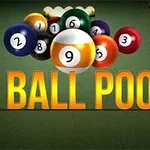 Biliárdgolyók lebegnek egy zöld asztal felett, a középpontban a 9 Ball Pool felirat