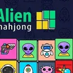 Színes csempék különböző sci-fi témájú ikonokkal, például űrlényekkel, robotokkal, rakétákkal és lézerfegyverekkel