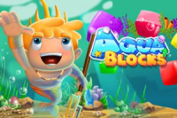 Aqua Blocks-ban egy aranyos fiú vár rád a víz alatti világban