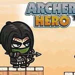 Rajzfilmszerű karakterek közötti párbaj íjjal és nyíllal, háttérben egy Archer Hero felirattal
