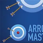 Kék háttér előtt céltábla nyilakkal és Arrow Master felirattal