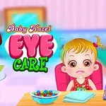 Egy piros hajú orvos nő áll egy íróasztal mellett, ahol egy szőke kislány ül rózsaszín széken, körülvéve szemvizsgálathoz szükséges eszközökkel