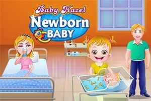 Egy kórházi szobában egy anya az ágyon ül, egy kisgyermek a bölcső fölé hajol, miközben a háttérben egy mosolygó férfi áll