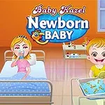Egy kórházi szobában egy anya az ágyon ül, egy kisgyermek a bölcső fölé hajol, miközben a háttérben egy mosolygó férfi áll