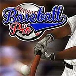 Baseball játékos ütése közben, mellette Baseball Pro felirat