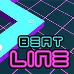 Színes, neon grafikájú, kanyargó útvonal, mellette Beat Line felirat