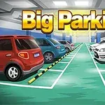Autók egy parkolóban, elöl nagy Big Parking felirattal