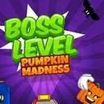 Zöld és narancssárga szöveg középen lila háttérrel, halloween tök, denevérek és kék-fekete tökök a széleken