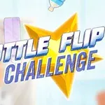 Színes csillag háttér előtt lebegő palack és Bottle Flip Challenge felirat