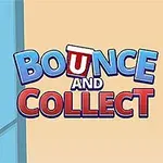 Kék háttér előtt egy kéz piros poharat tart, amiből fehér golyók potyognak lefelé, balra Bounce and Collect felirat