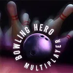 Fekete bowlinggolyó és felboruló bowlingbábuk elmosódott háttérrel és világító szöveggel