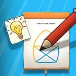 Egy piros ceruza lebeg egy állványon lévő papír felett, amelyre geometriai formák vannak rajzolva, és egy villanykörte szimbólum látható mellette
