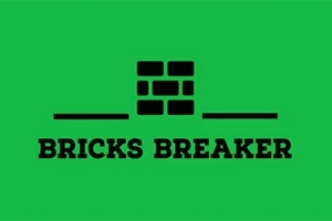 Zöld háttér előtt fekete téglalapokból álló fal, alatta Bricks Breaker felirat