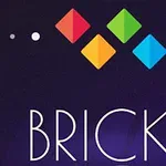 Színes gyémánt alakú elemek és a BRICKZ felirat sötét háttéren