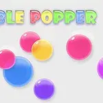 Színes buborékok lebegnek egy világos háttéren, felettük a BUBBLE POPPER színes betűkkel