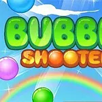 Színes buborékokkal és szivárvánnyal díszített kék égbolt, rajta zöld és narancssárga szöveg