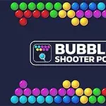 Színes golyók sorai sötét háttérrel és középen a Bubble Shooter Pop felirat