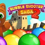 Rajzfilmszerű barna medve színes buborékok között, háttérben egy kastéllyal