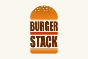 Hamburger zsemle grafikáján a BURGER STACK felirat látható