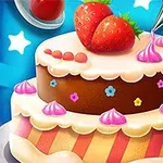 Torta eperrel, színes cukormázzal díszítve, háttérben csillagokkal