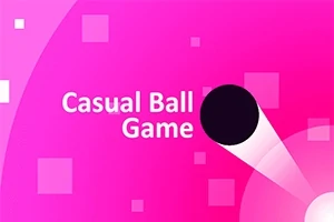 Élénk rózsaszín háttéren fekete-fehér gömb és Casual Ball Game felirat látható