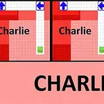 A képen piros árnyalatú négyzetek láthatók, amelyek fölött a Charlie felirat olvasható és kék nyilak mutatnak különböző irányokba
