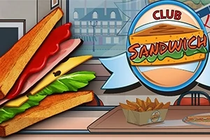 Háromszög alakú klubszendvicsek díszítik a képet egy étterem belső terében, Club Sandwich felirattal az ablakon