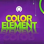Színes, lila háttéren Color Element felirat, mellette egy csillaggal jelölt színes kör és alul egy mutatóujj ikon