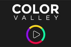 A képen a Color Valley felirat és egy színes gyűrűben található lejátszás ikon látható fekete háttérrel