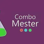 Lila háttér előtt egy lombik zöld folyadékkal és a Combo Mester felirat három színes ponttal