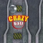 Egy szürke labirintus háttér, közepén Crazy Ball felirattal és egy fényes labdával