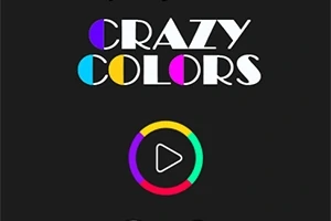 Crazy Colors felirat fekete háttéren, alatta sokszínű play gomb