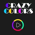 Crazy Colors felirat fekete háttéren, alatta sokszínű play gomb
