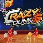 Kosárlabda pálya három szurkolólánnyal és Crazy Dunk felirattal