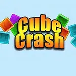 Színes, áttetsző négyzetek veszik körül a Cube Crash feliratot világoskék háttér előtt