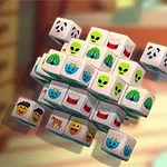 Lebegő kockák különböző emoji-szerű ikonokkal, például mosolygó arcokkal, pandákkal és ufókkal