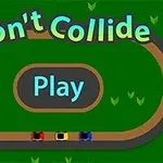 Don't Collide Egy ovális pályán színes autók köröznek, középen egy Play gomb és felette a Dont Collide szöveg látható
