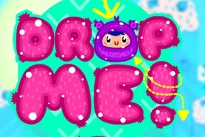 Rózsaszín, pöttyös, habszerű betűkből álló DROP ME!