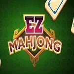 Zöld háttéren, középen EZ Mahjong felirattal, körülötte különböző mahjong csempék